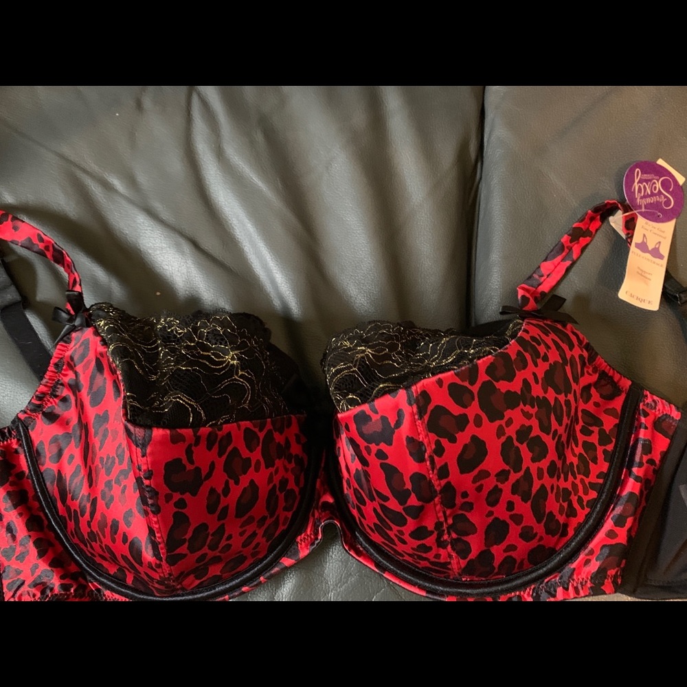 Red Leopard and Lace Sexy Cacique 40H Bra